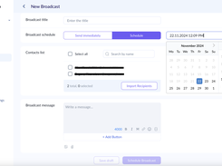 Space to create and send broadcasts