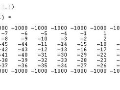 output of a 7x7 result, 1 second on a P4 2.2 using matlab