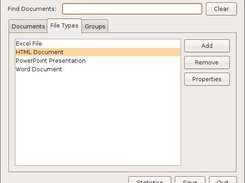 View of the available file types.