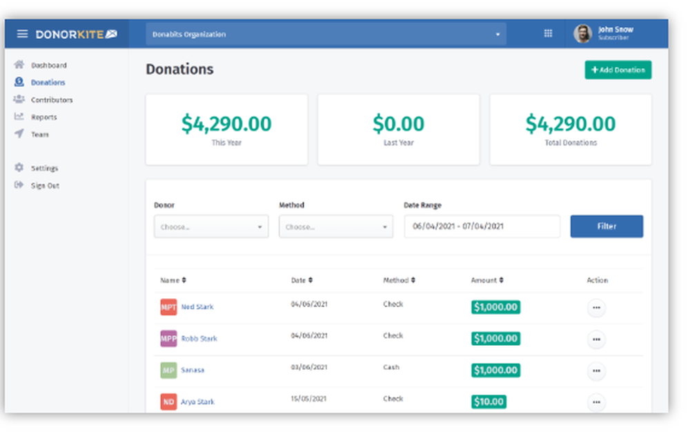 DonorKite Screenshot 1