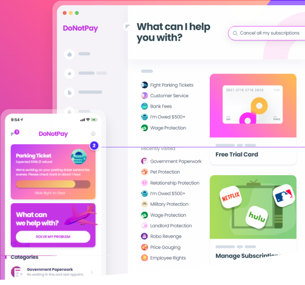 DoNotPay Screenshot 1