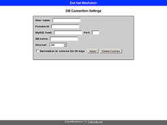 Settings/Login screen