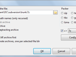 Pack files dialog