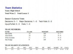 Team Statistics PDF Output