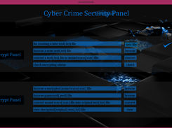 Main page of Cyber Crime Security Panel