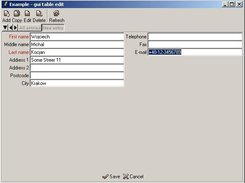 GUI table editor