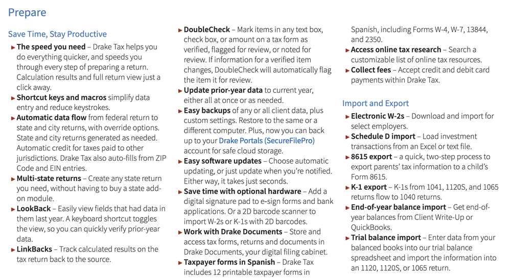 Drake Tax Screenshot 1