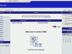 Drake CMS frontpage of default demo website