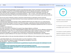 Identifies AI-generated content within submitted documents.