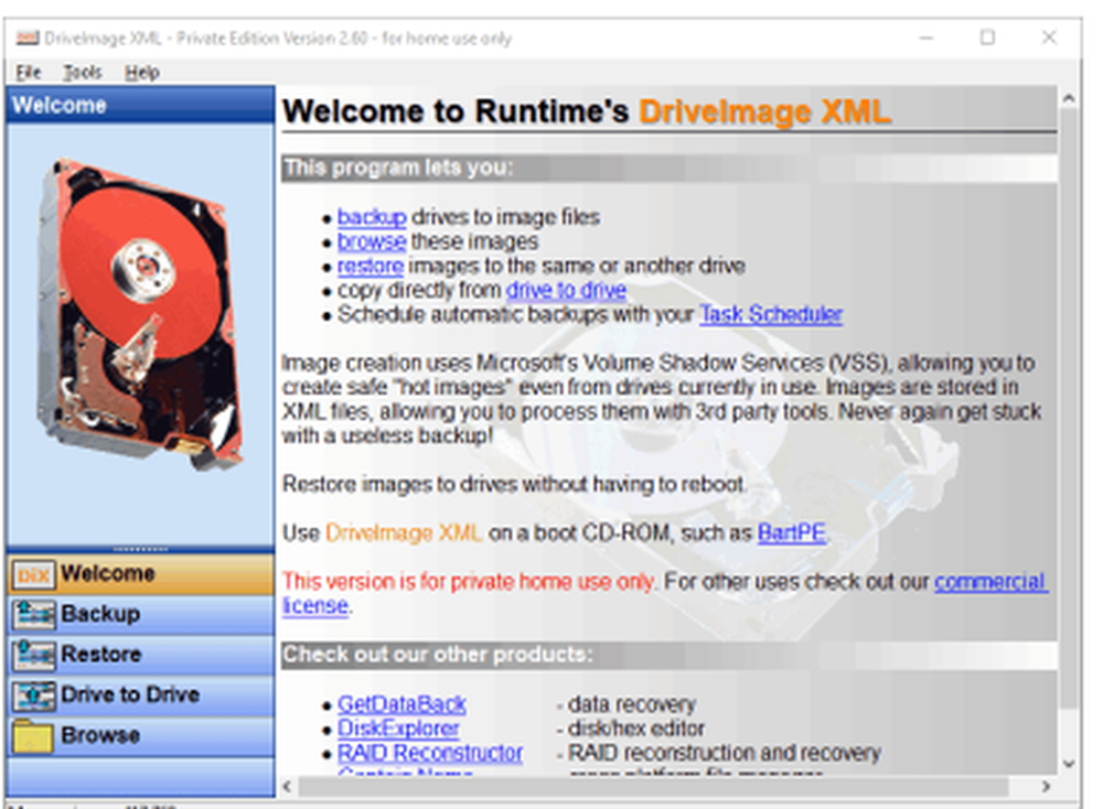 DriveImage XML Screenshot 1