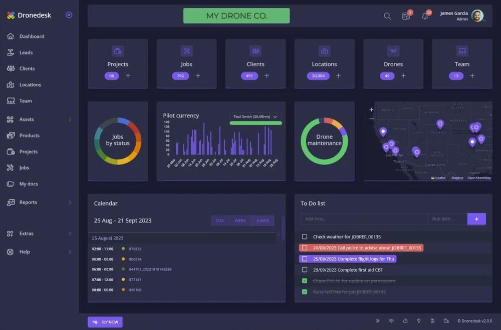 Dronedesk dashboard