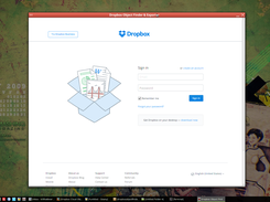 Initial screen where to enter email address and password of your Dropbox account.