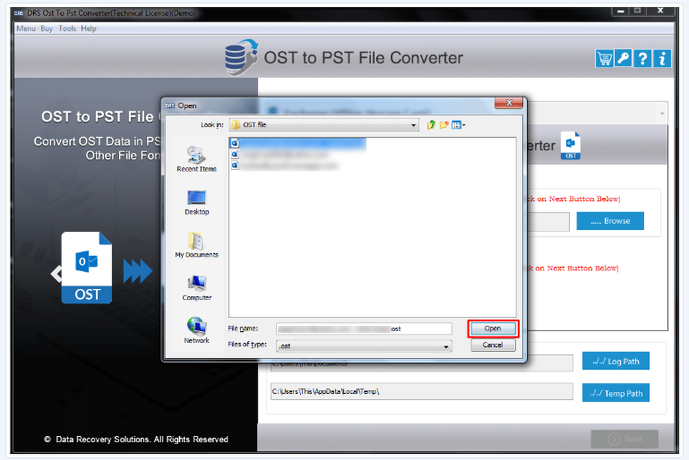 DRS OST to PST Converter Screenshot 1