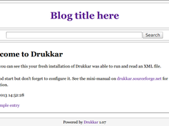 Drukkar 1.07 freshly installed. (This theme is availible in Drukkar 2.x under /themes/web1.0.)