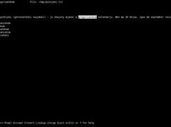 console Hunspell application running the dictionary