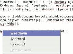 Opera browser using the dictionary