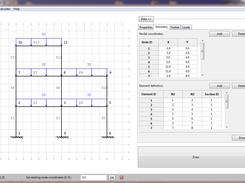 Main dialog and data tables