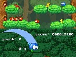 Demo game "Apple Assault", with custom HUD on bottom scree