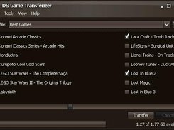 Main application window for selecting games to transfer