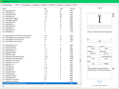Panel: Tab with available key combinations when “Fast Keys” is enabled