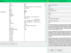 Example of user-defined recipes shown in the “My Recipes” window & User-defined recipes editor window