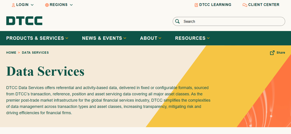 DTCC Data Services Screenshot 1