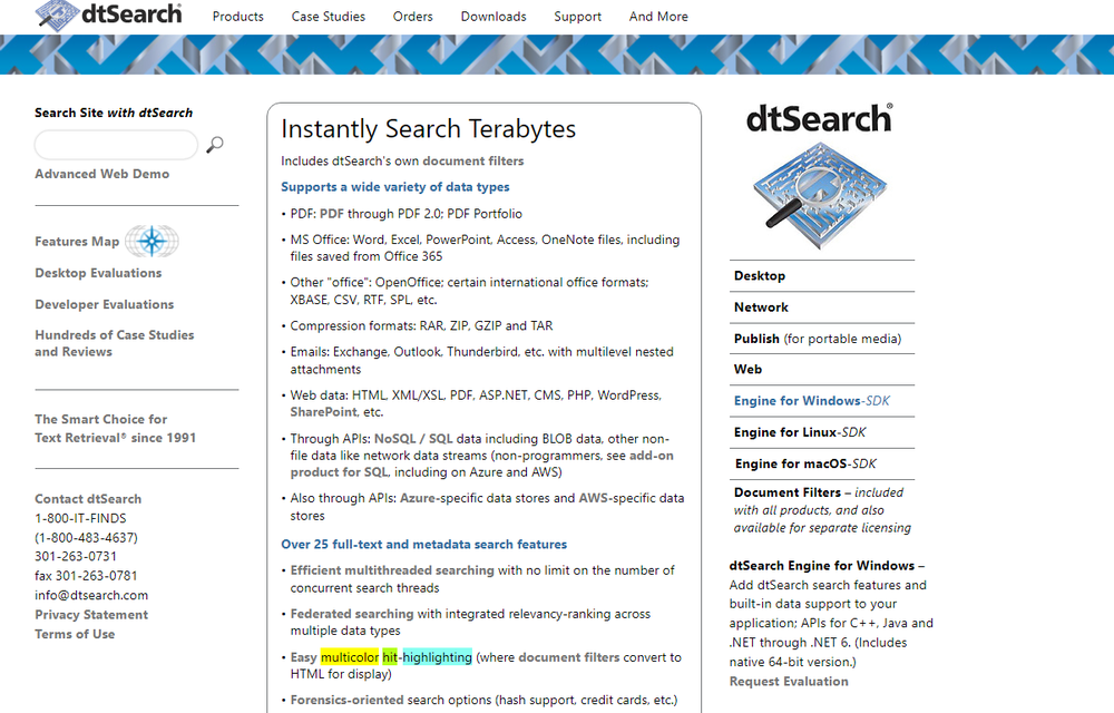 dtSearch Screenshot 1