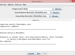 dude: a source file has just been compiled and run