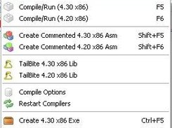 Compile Menu with PB 4.30x86 and PB 4.20x86 loaded
