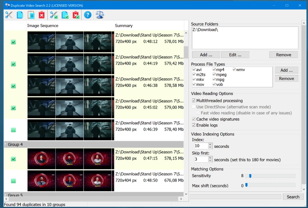 Duplicate Video Search Screenshot 1