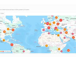 Attack Map: brute-force sources targeting protected Windows servers, 7 days.
