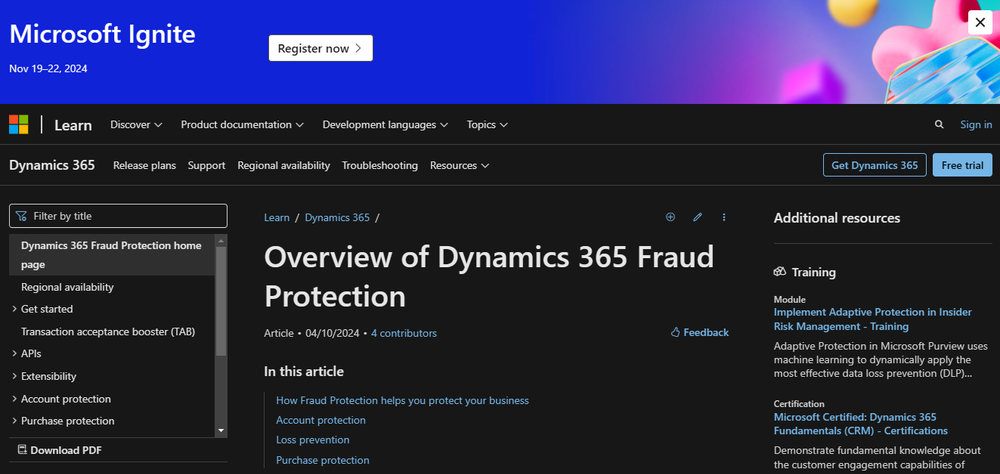 Dynamics 365 Fraud Protection Screenshot 1