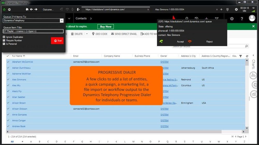 Dynamics Telephony Screenshot 1