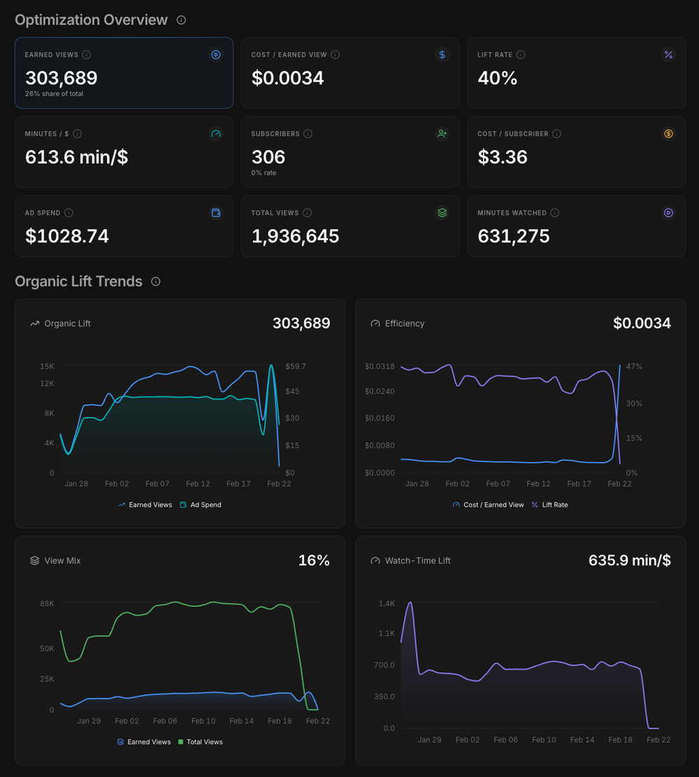 YouTube Campaign Optimization Dashboard
