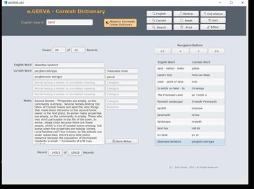 eGERLYVER  x64  - Cornish Dictionary Screenshot 3