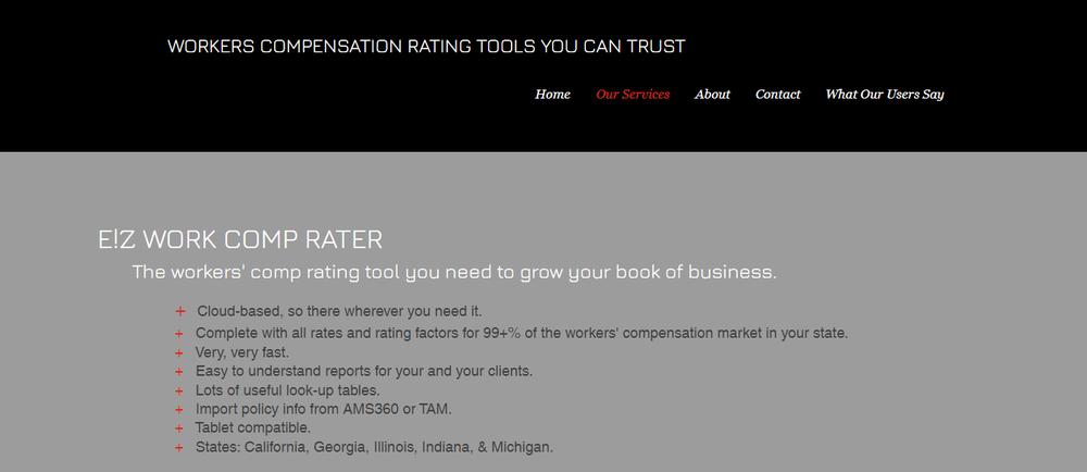 E!Z Work Comp Rater Screenshot 1