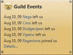 Guild event widget (data fetched from WowProgress)