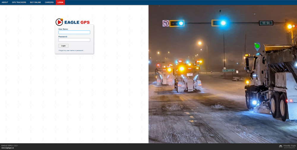 EAGLE GPS Login Page (Website)