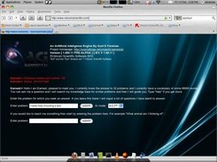 EarnestAI welcome screen running in Firefox 3.6 Ubuntu 9.10.
