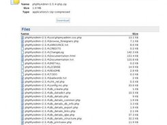 Preview of a zip file attachment