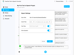 text to speech converter - export