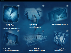The Quick Start window offers a clean, intuitive layout with fast access to all essential privacy tools.