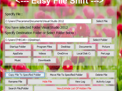 Easy File Shift copying a folder to desktop