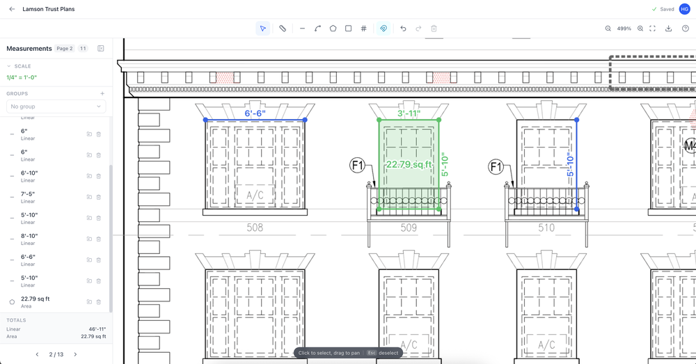 Our free cloud-based construction takeoff software in action.