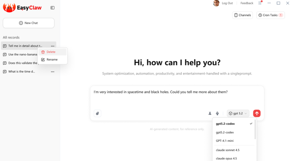 EasyClaw Screenshot 1