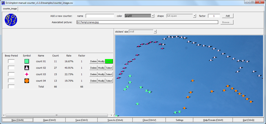 Image counter screenview