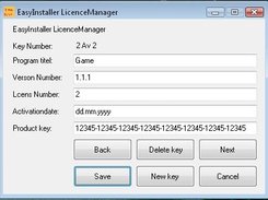 A picture from the EasyInstaller LicenceManager in Win Vista