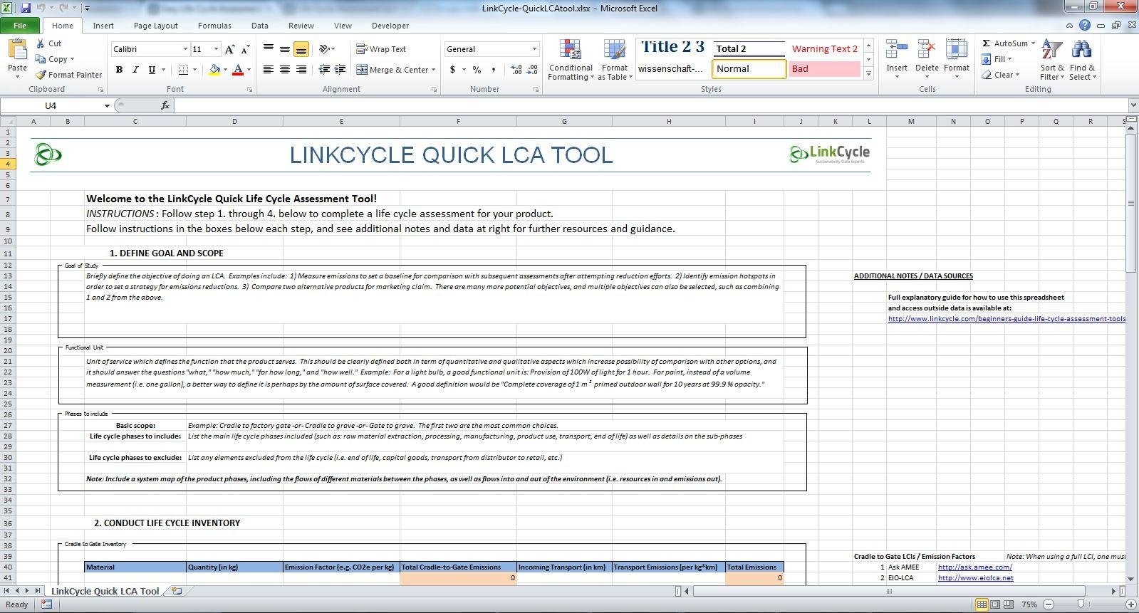easy life cycle assessment calculator