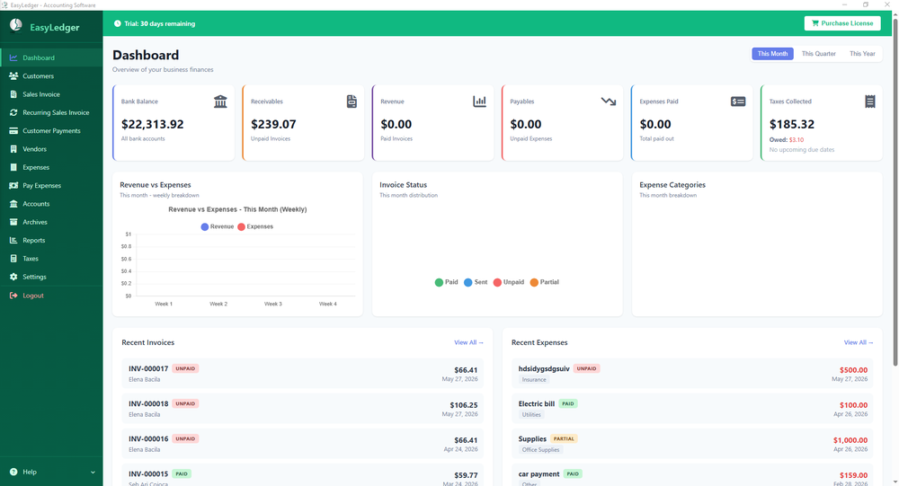 EasyLedger Dashboard