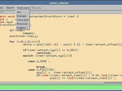 The Souce code editor with Functions selector